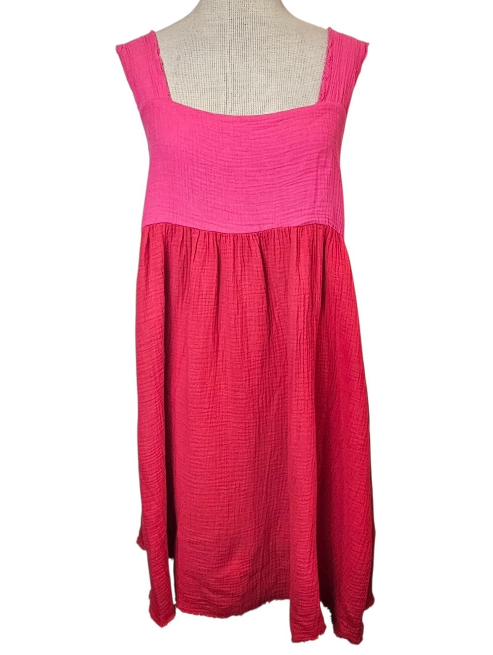 Natural Life Tricia Sundress Size S NWT 100% Cotton Gauze Two-Tone Colorblock